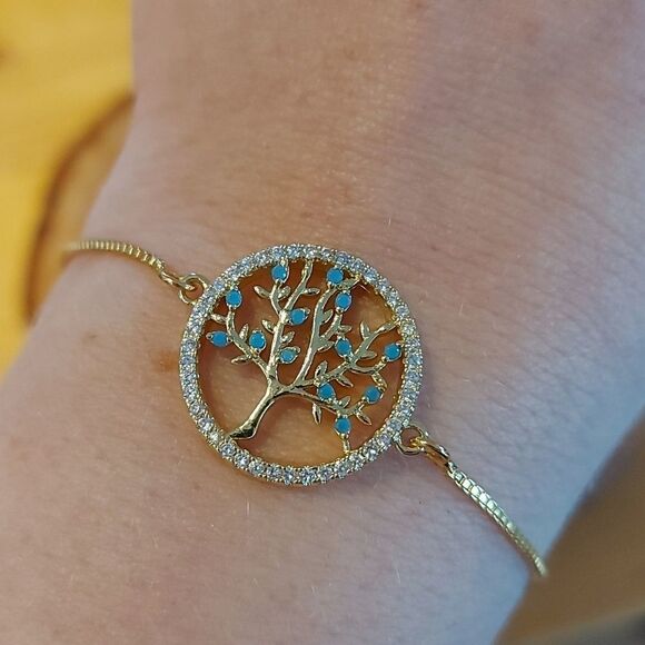 Tree of life gold plated bracelet - Picture 1 of 3